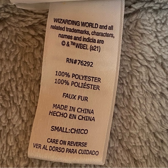 Wizarding World of Harry Potter Hedwig Fleece Lounge Hoodie Gray Size Small - Picture 12 of 14